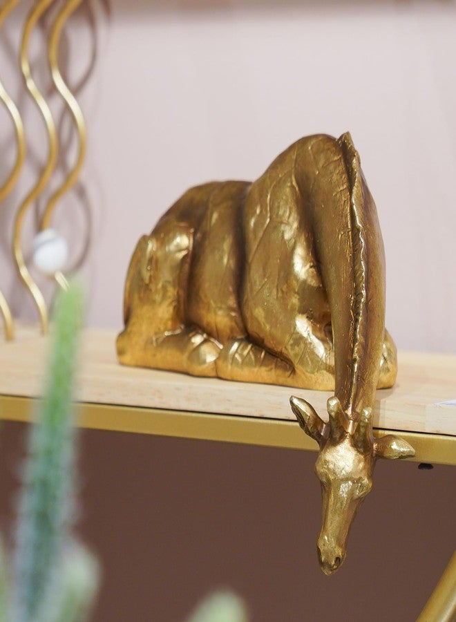 Braxio Living Room Decor Statues Indoor - Resin Abstract Golden Giraffe Sculptures Home Decor for Desktop Shelf Table Desk Bedroom Office Farmhouse Decoration Gifts 8.25 * 5.5 * 3.5 Inch - Image 3